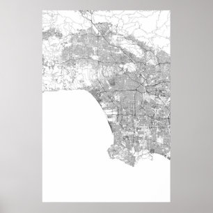 Póster Los Angeles, Califórnia (preto no branco, no