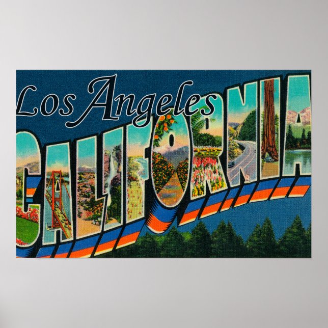 Poster Los Angeles, CaliforniaLarge Letter Scenes (Frente)