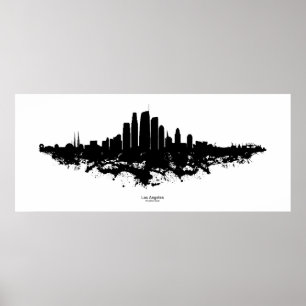 Poster Los Angeles City Skyline Watercolor