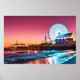 Poster Los Angeles Pink & Blue Sunset Papais noeis Monica
