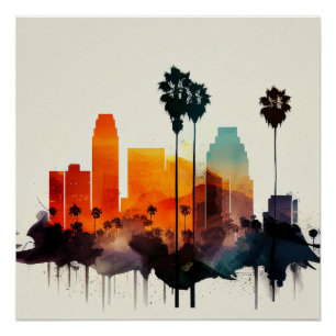 Póster Los Angeles Skyline
