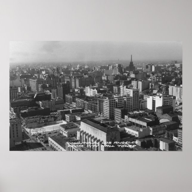 Póster Los Angeles, Vista de Centro CA da Câmara Municipa (Frente)