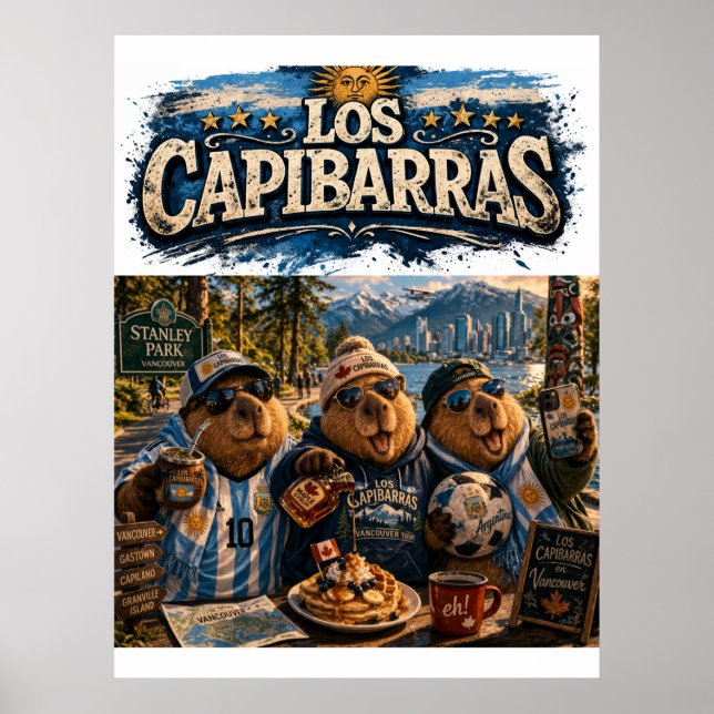  Poster Los Capibarras viajeros en Canadá (Frente)