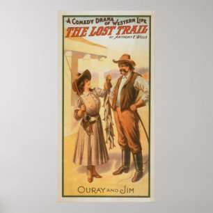 Póster Lost Trail Comedy - Woman Fishing Western