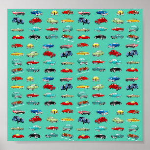 Póster Lotes de carros retros