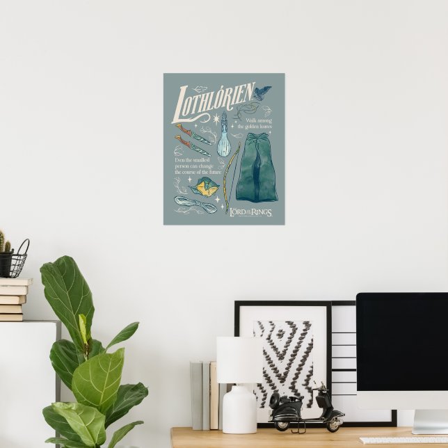 Poster LOTHLORIEN™ Colagem Gráfica em Aquarela (Escritório em casa)
