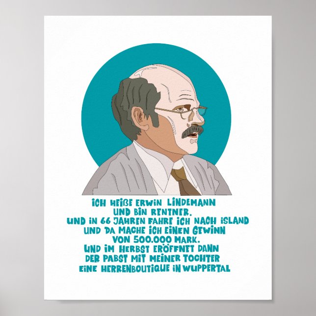 Poster Lottogewinner Erwin Lindemann - Loriot - Funny (Frente)