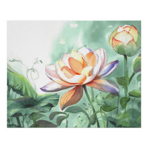 Póster Lótus Aquarela