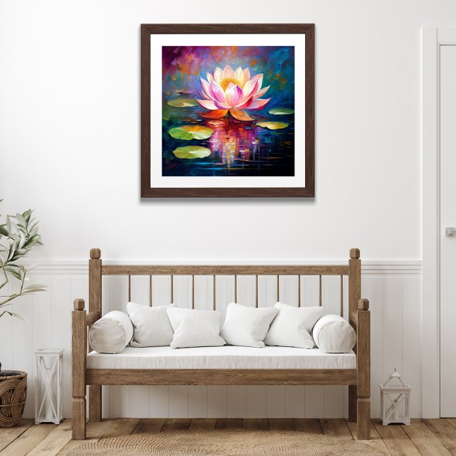 Poster Lotus Bloom: Arte Floral Abstrato (Criador carregado)