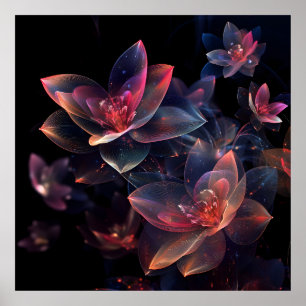 Poster Lótus Cósmico Celestial em Flor