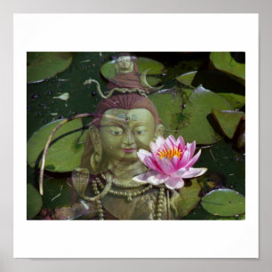 Póster Lotus e Buddha