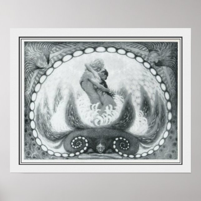 Poster "Lotus Flower" Art Nouveau de Fidus (Frente)