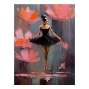 Póster Lotus Flower Ballerina Wall Art