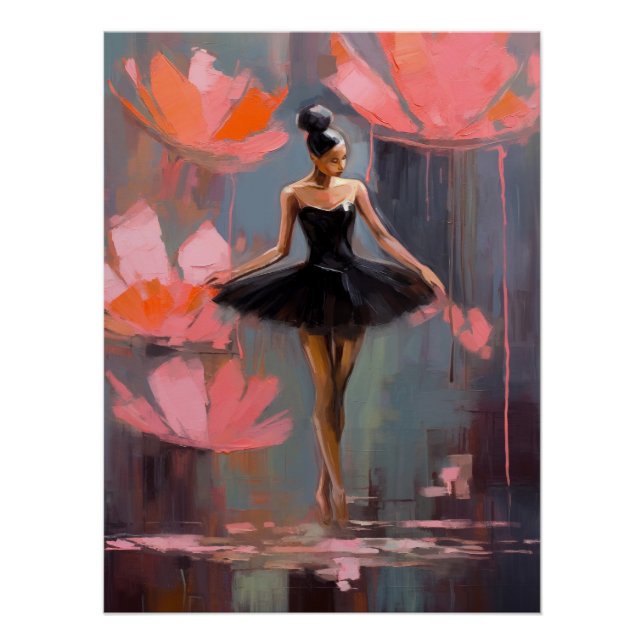 Póster Lotus Flower Ballerina Wall Art (Frente)