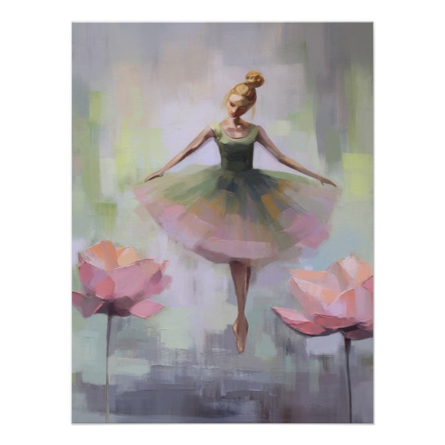 Póster Lotus Flower Ballerina Wall Art Poster (Frente)