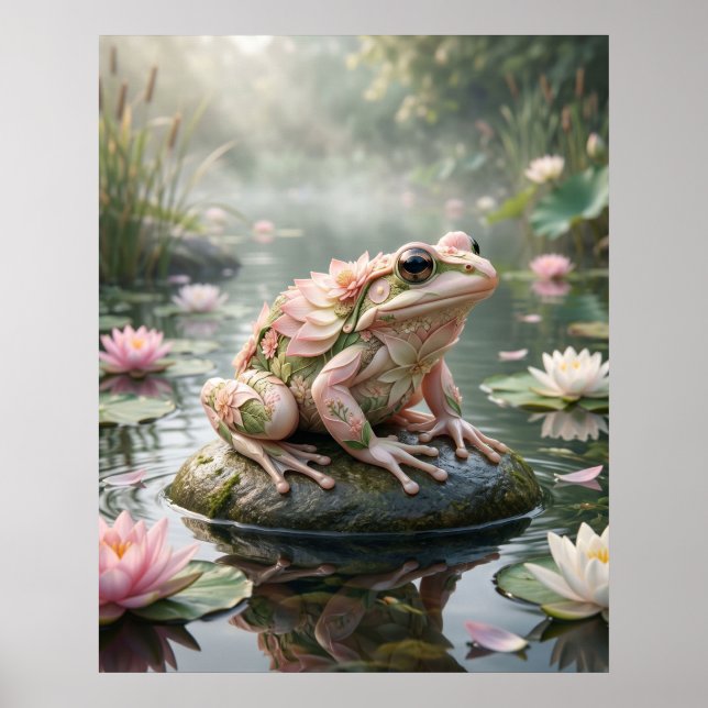 Poster Lotus Frog Zen Pond (Frente)
