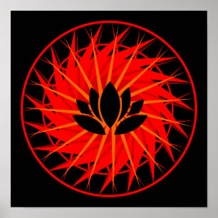 Poster Lotus Gráfico Vermelho
