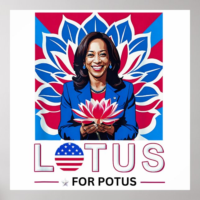 Poster Lotus para a campanha do presidente Potus Kamala H (Frente)