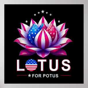 Poster Lotus para Potus Kamala Harris Trendy Lotus Potus