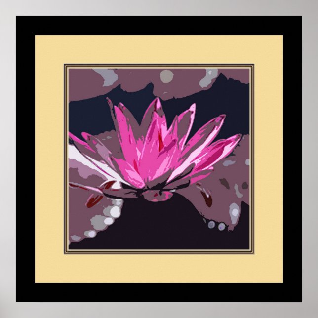 Póster lótus rosa, água (Frente)