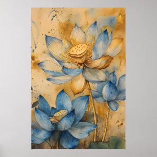 Poster Lótus sagrado (Nelumbo nucifera), um aquático icôn