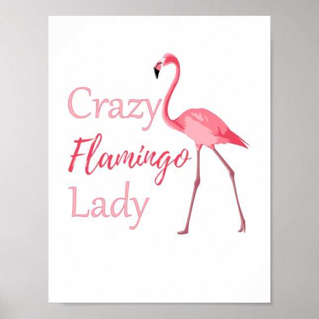 Poster Louca Flamingo Lady Funny Flamingo (Frente)