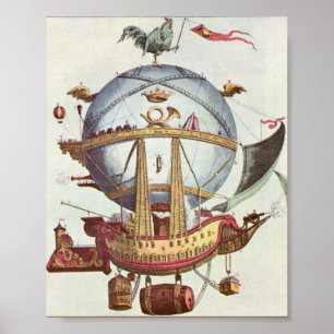 Poster louco do balão do vintage