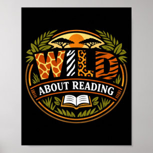 Poster Louco por ler livro animal livro infantil