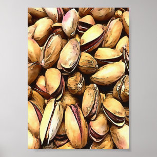 Poster Loucos de Pistachio Arte de Contorno Preta