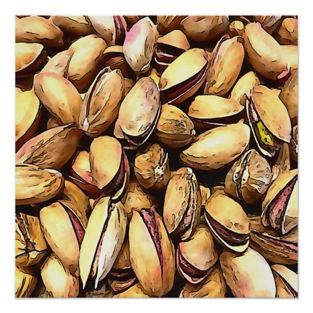 Póster Loucos de Pistachio Arte de Contorno Preta (Frente)