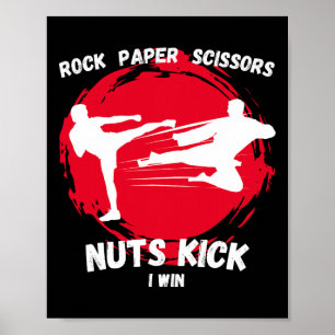 Poster Loucos de tesoura de papel Kick ganha Engraçado Ta