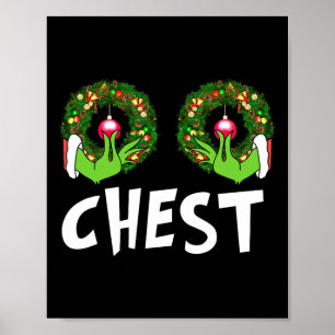 Poster Loucos do peito Divertido de Natal Correspondendo