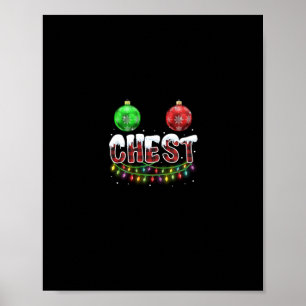 Poster loucos do tórax natal combinando casais castanhas