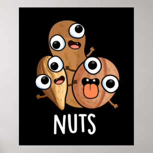 Poster Loucos Engraçados Comida Nutty Dark BG