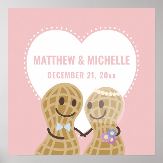 Poster Loucos Sobre Um Outro Casamento Rosa Elegante Bem- (Frente)