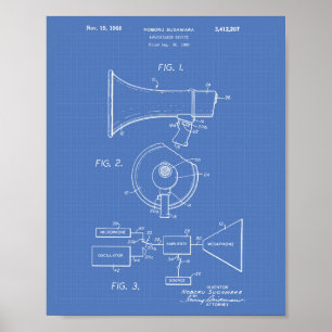 Poster Loudspeaker 1968 Patent Art Blueprint