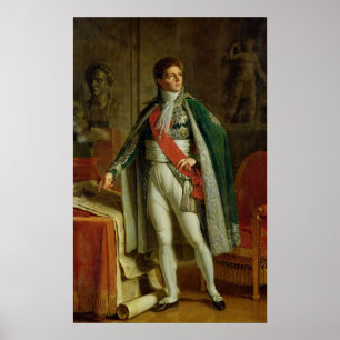 Póster Louis Alexandre Berthier que mostra o mapa de