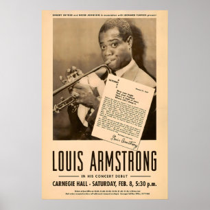 Poster Louis Armstrong - Billie Holiday pôster de jazz -