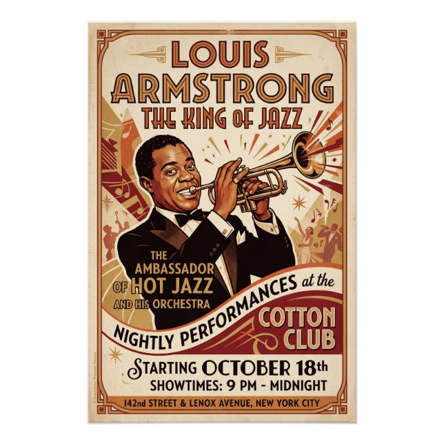 Póster Louis Armstrong – King of Jazz  (Frente)