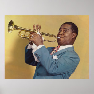 Poster Louis Armstrong - Retrato de Jazz Colorido