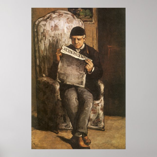Poster Louis Auguste Cezanne Pai Do Artista Lendo (Frente)