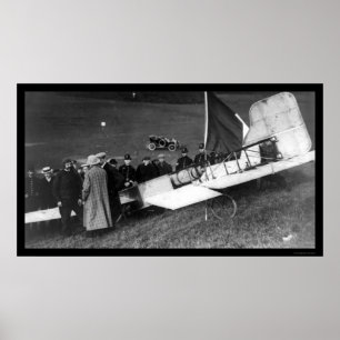 Póster Louis Bleriot que aterra seu avião em Dôvar 1909