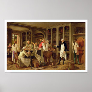 Poster Louis Jean Marie Daubenton (1716-99) em seu Labora