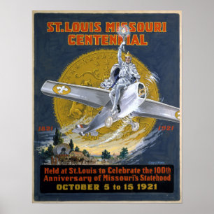 Póster Louis Missouri Centennial 1921