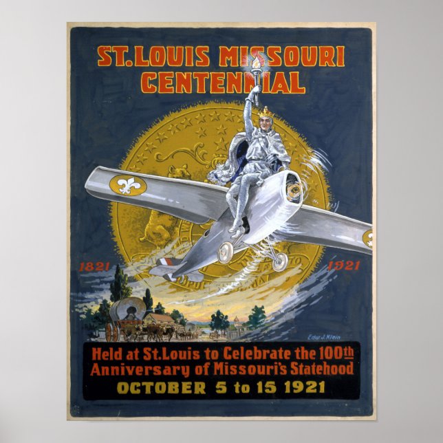 Póster Louis Missouri Centennial 1921 (Frente)