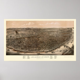 Póster Louis, MO Panorâmica Map - 1896