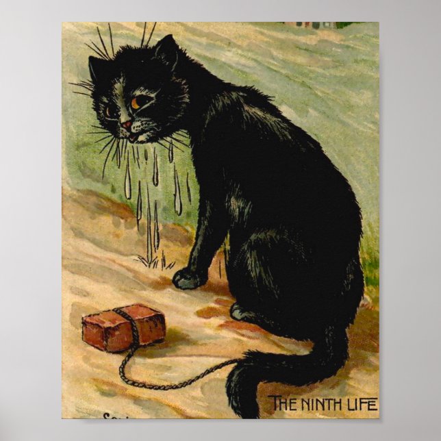 Poster Louis Wain Black Cat (Frente)