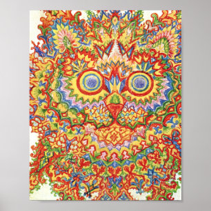 Poster Louis Wain Psychedelic Cat Colorful