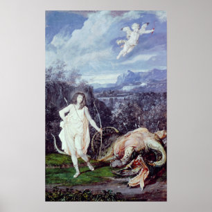 Póster Louis XIV como Apollo, assassino do pitão