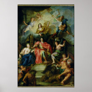 Póster Louis XIV coroado pela glória, c.1686